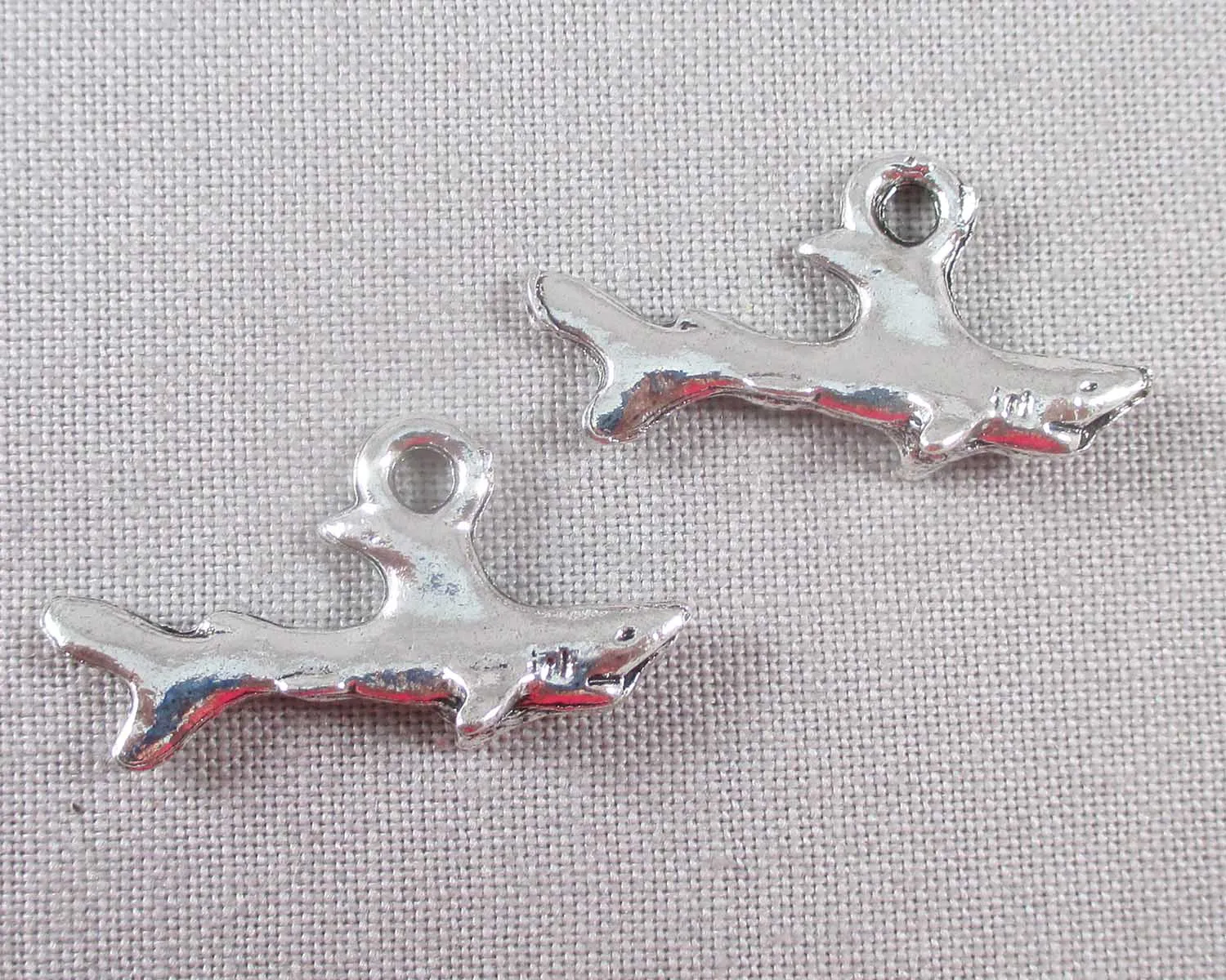 50% OFF!! Shark Charm Silver Tone 12pcs (0160)