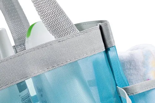 7 Pocket Shower Caddy Tote, Blue - Keep your shower essentials within easy reach. Shower caddies are perfect for college dorms, gym, shower, swimming and travel. Mesh allows water to drain easily.