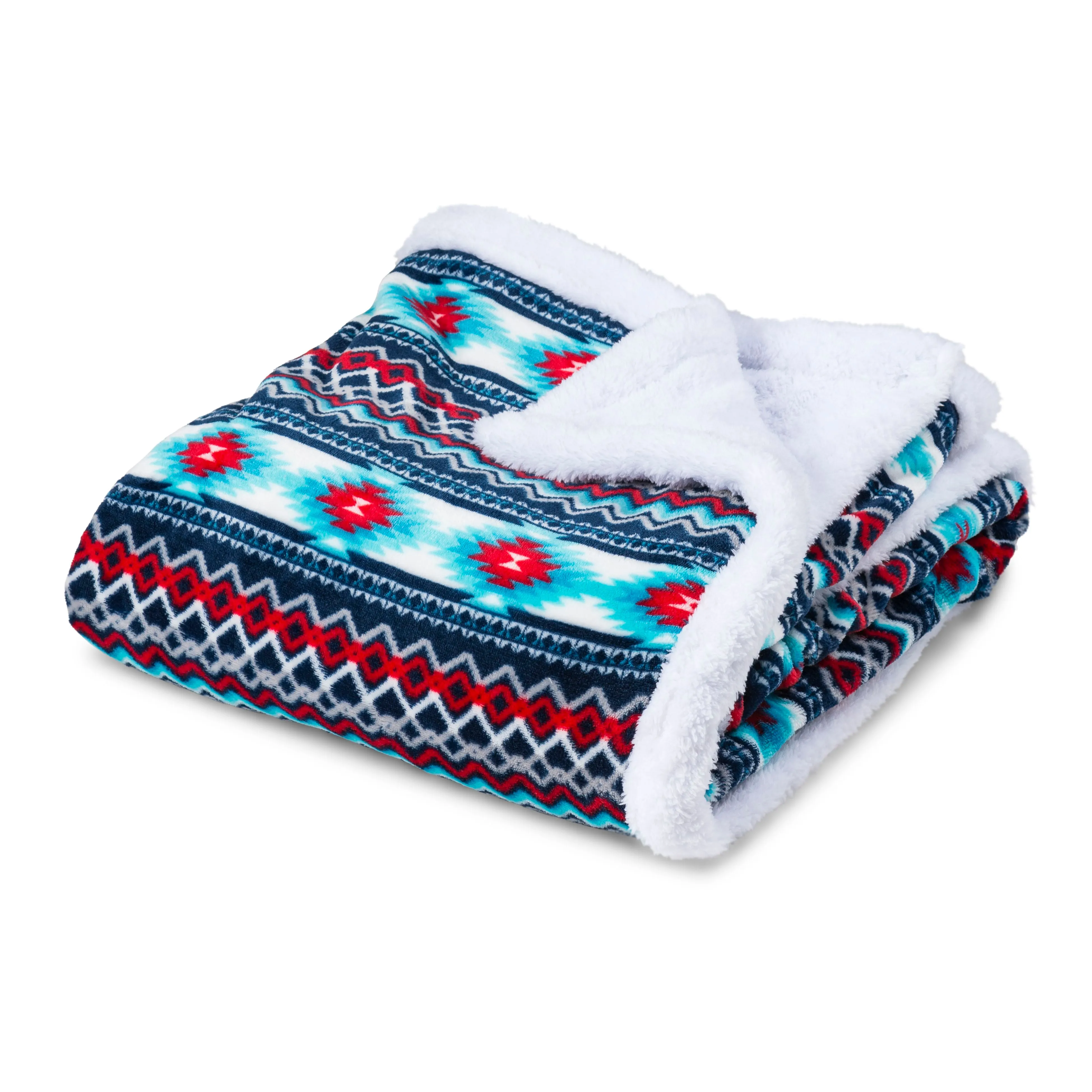 Aztec Plush Sherpa Fleece Blanket Throw