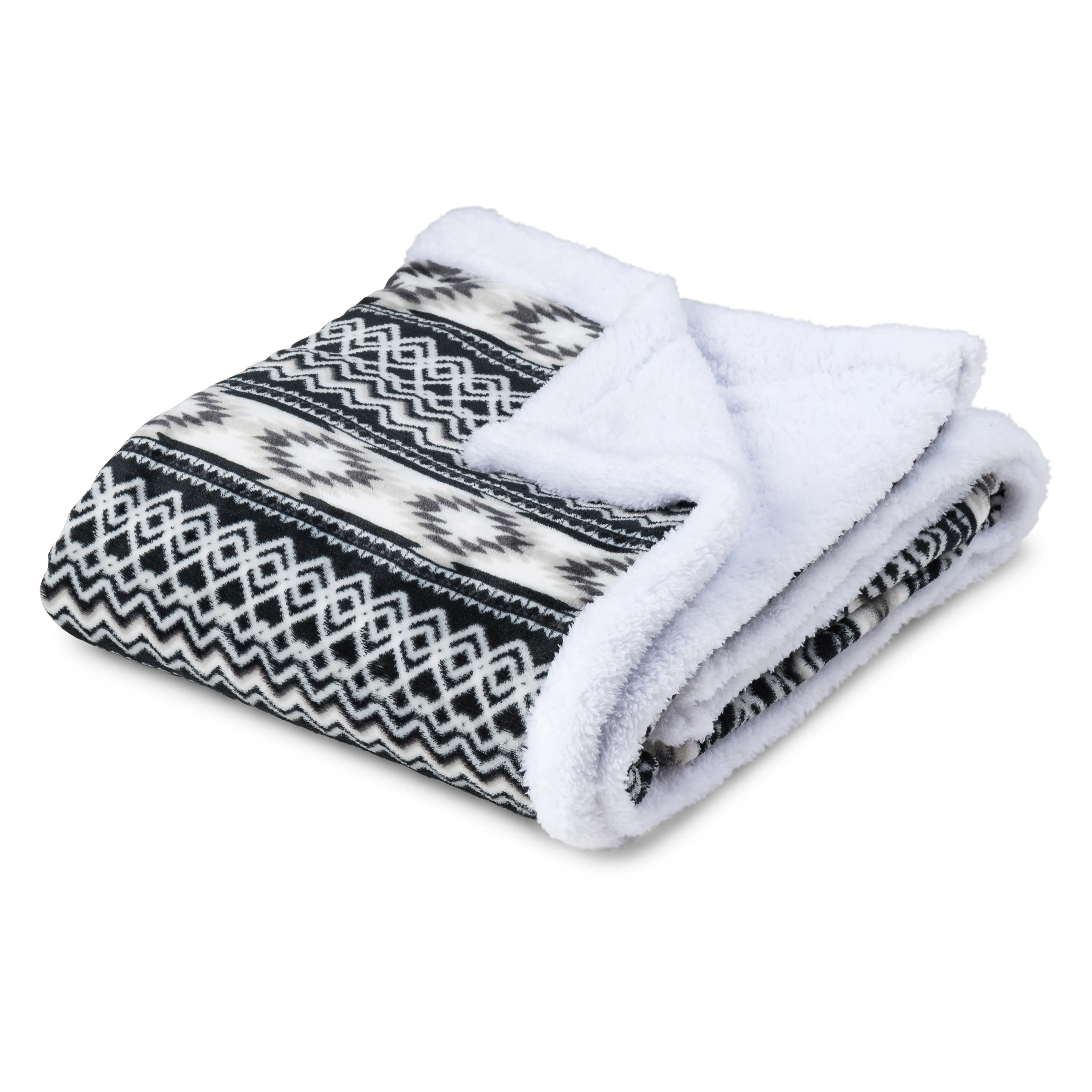 Aztec Plush Sherpa Fleece Blanket Throw