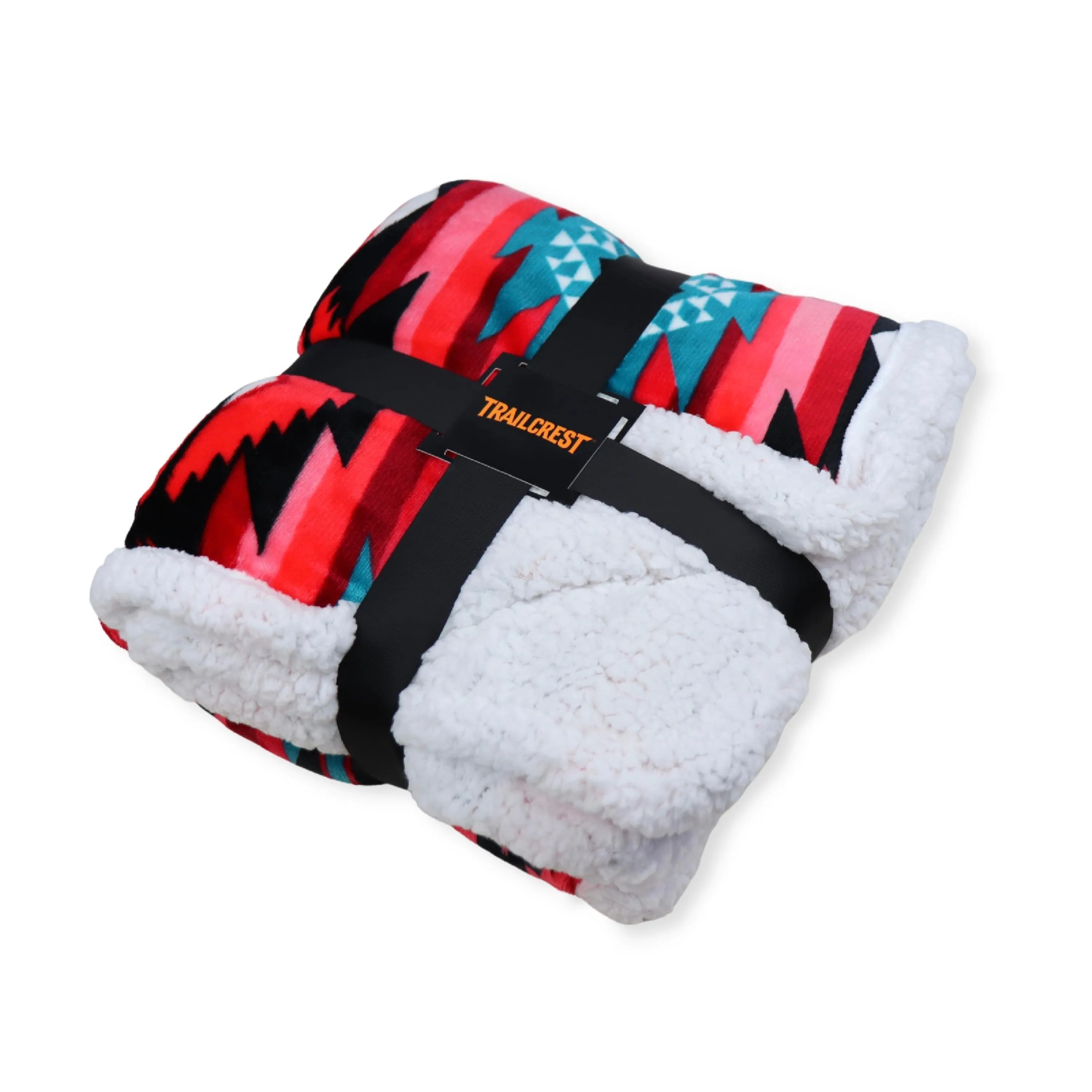Aztec Plush Sherpa Fleece Blanket Throw