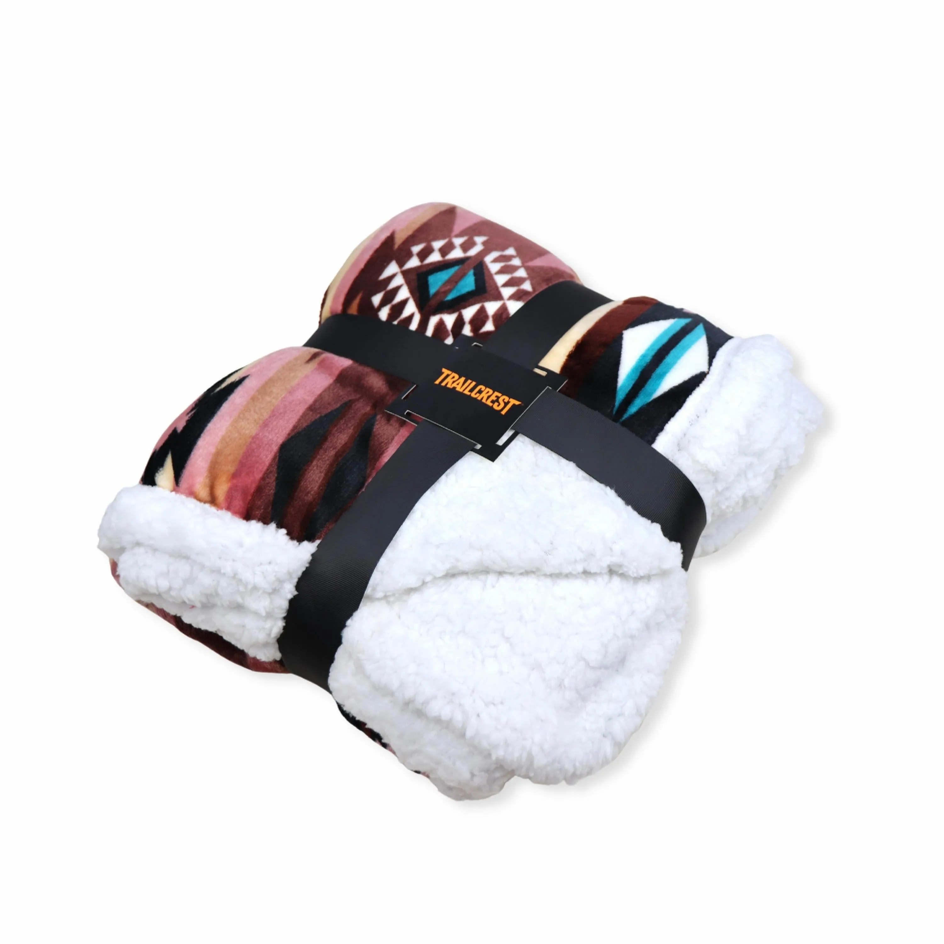 Aztec Plush Sherpa Fleece Blanket Throw