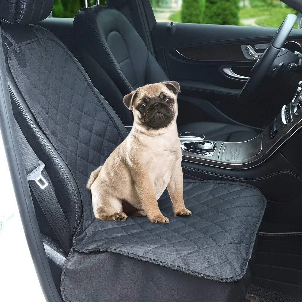 Dog Seat Cover,Waterproof Pet Seat Cover with Mesh Visual Window & Seat Belt Opening & Storage Pockets,Wear-Proof Dog Back Seat Hammock for Cars, Trucks and SUV - 147 x 137 cm…