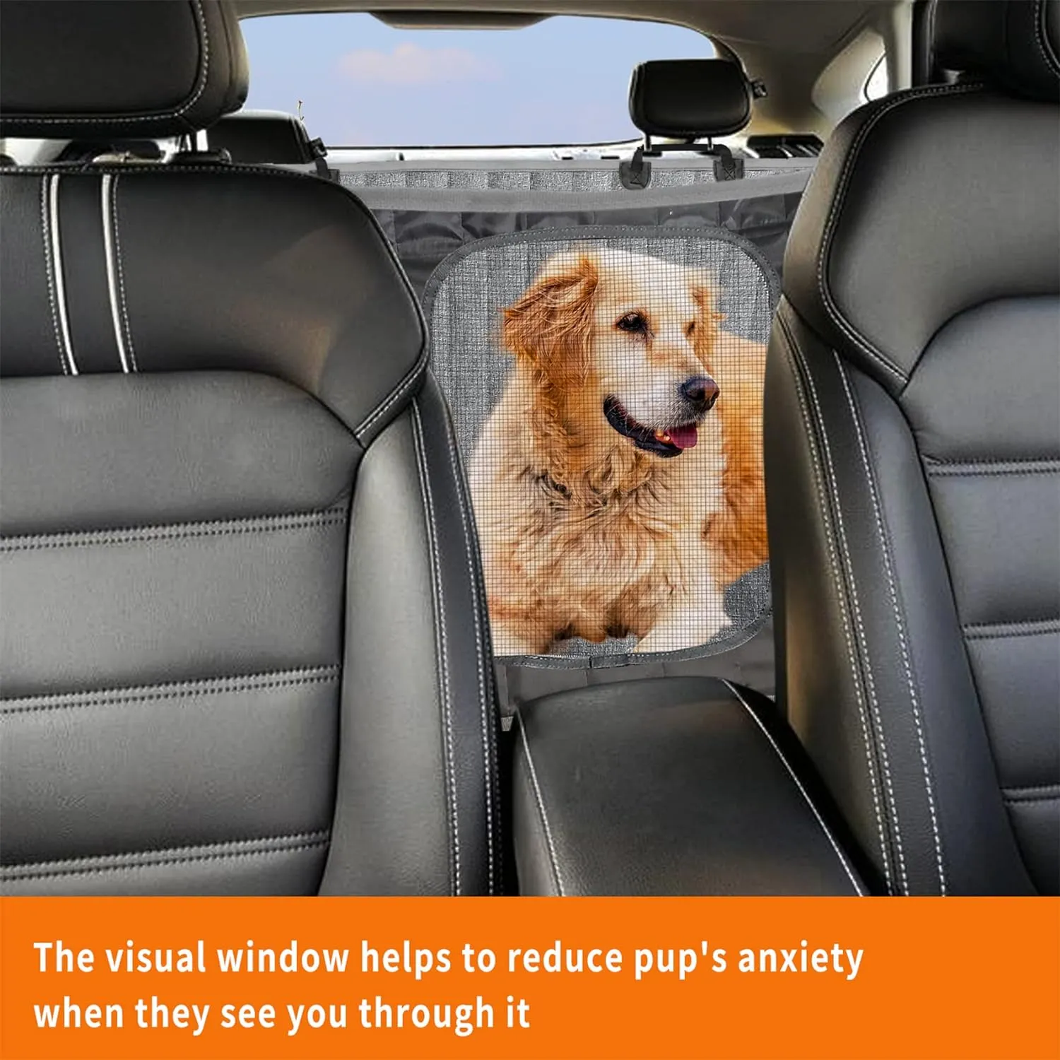 Dog Seat Cover,Waterproof Pet Seat Cover with Mesh Visual Window & Seat Belt Opening & Storage Pockets,Wear-Proof Dog Back Seat Hammock for Cars, Trucks and SUV - 147 x 137 cm…