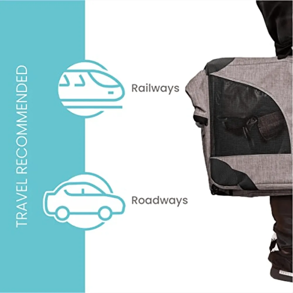 Fofos Comfort Premium Outdoor Carrier for Dogs and Cats (Grey)