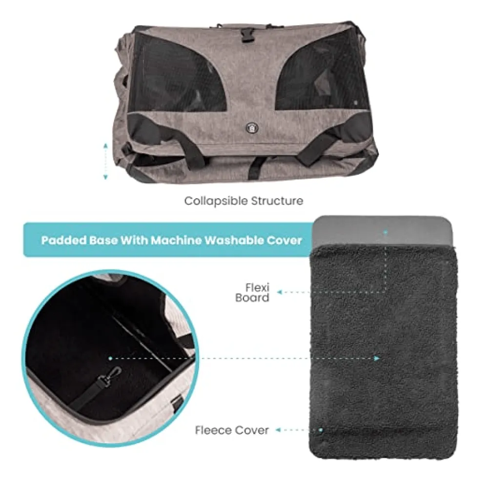 Fofos Comfort Premium Outdoor Carrier for Dogs and Cats (Grey)