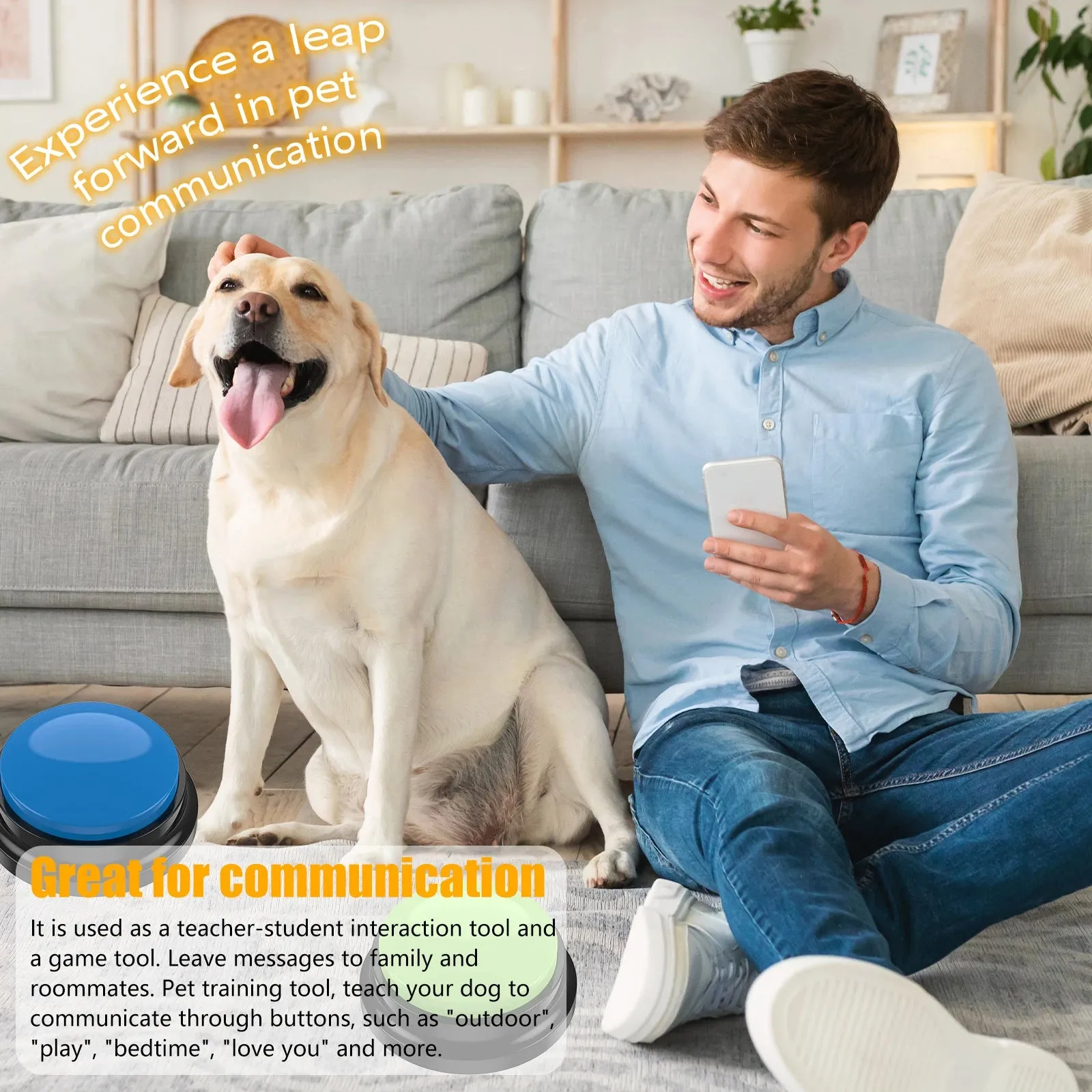 Funki Buys | Pet Toys | Recordable Button Learning Aid for Kids, Pets