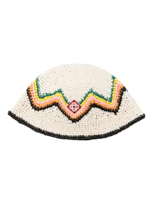 logo-appliqué zigzag bucket hat