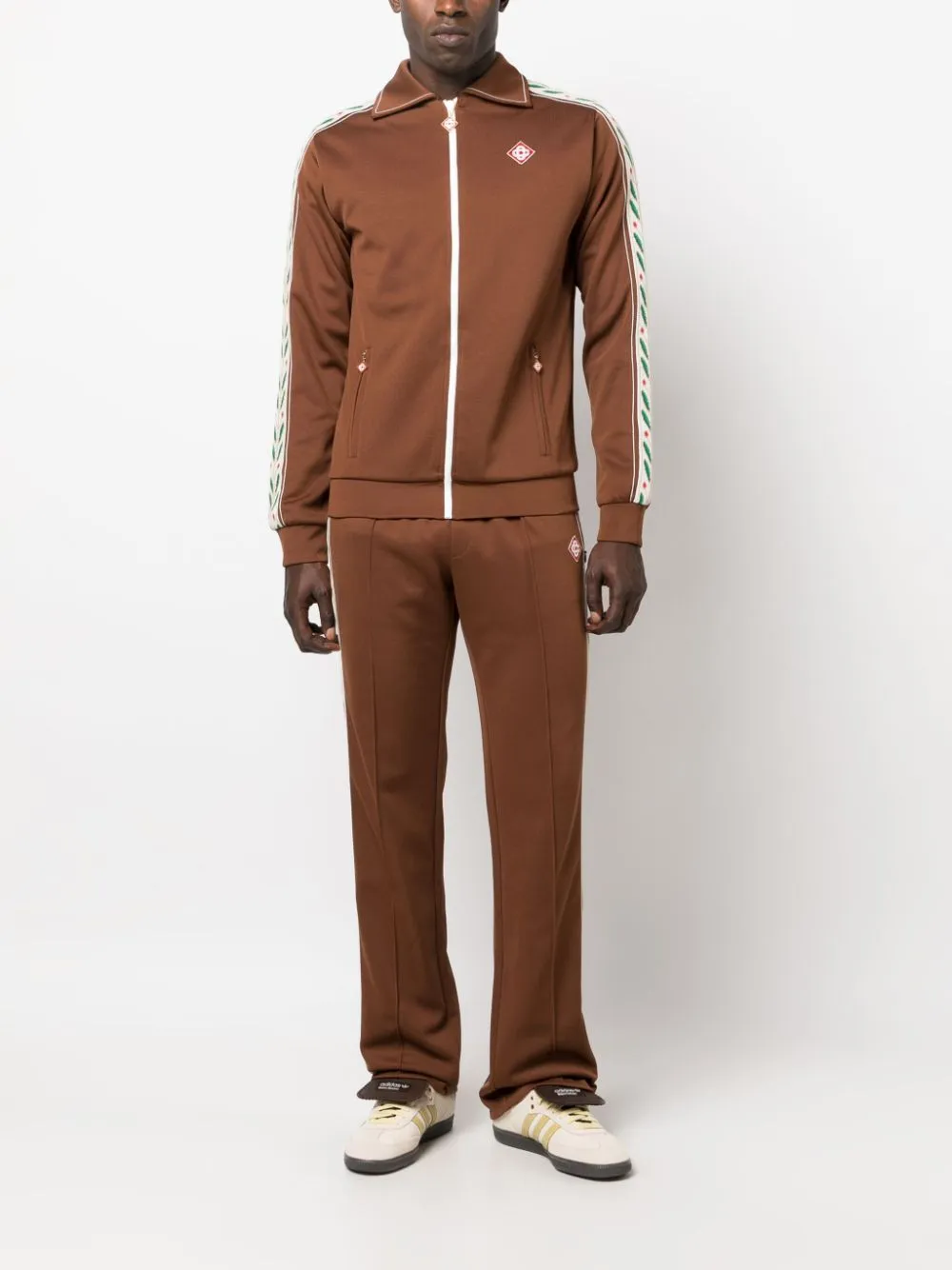 logo-patch zip-up jacket