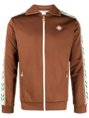 logo-patch zip-up jacket
