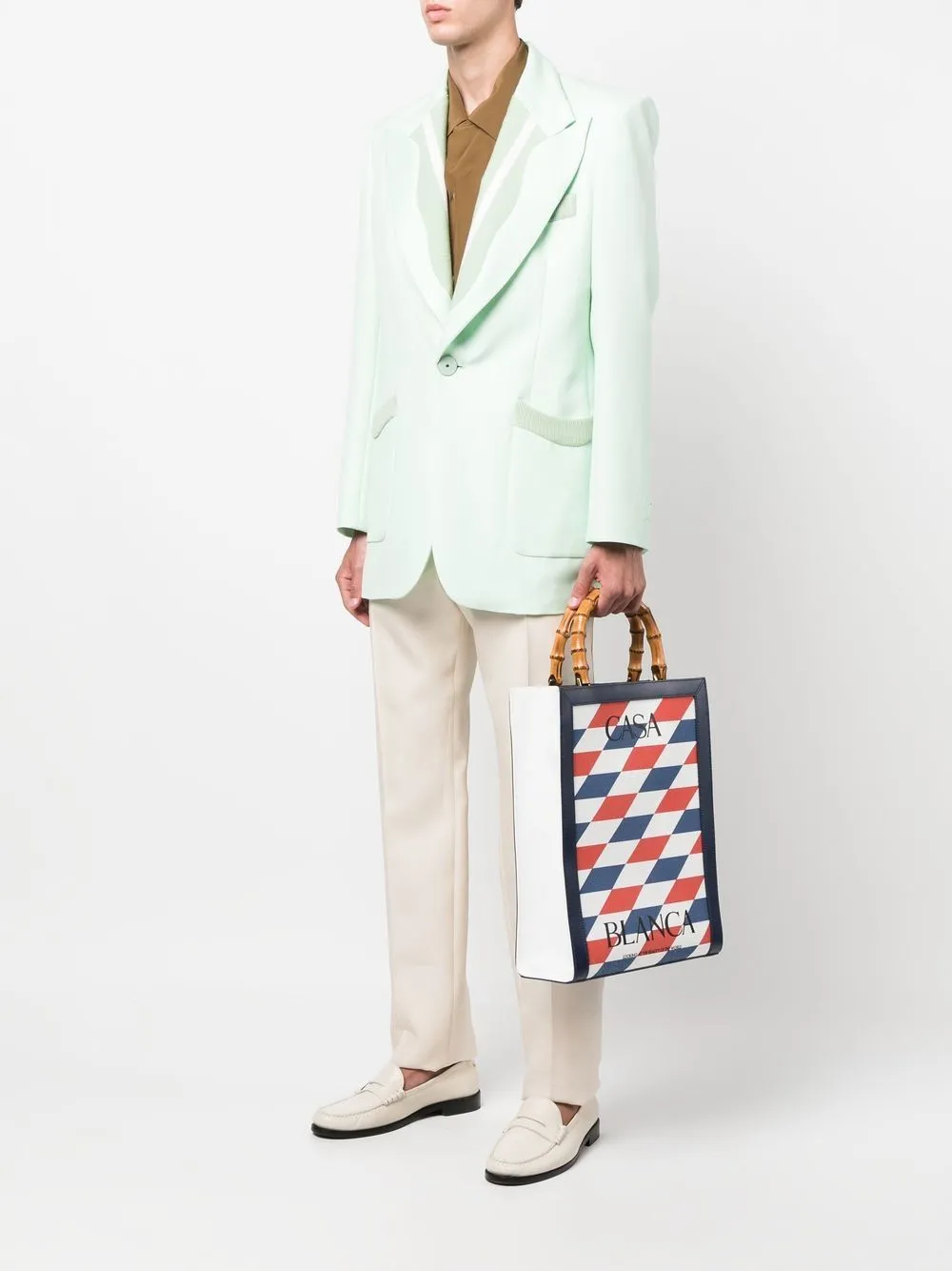 logo-print tote bag