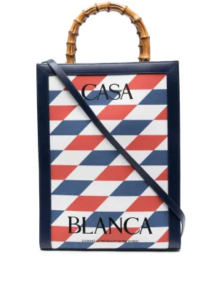 logo-print tote bag