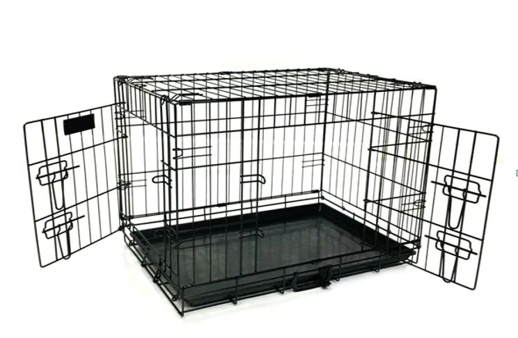 McLovin's Double Door Pet Crate Black 48"