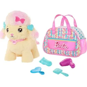 Open Box - Barbie Salon Pet Adventure Stuffed Animal, Poodle with Themed Purse and 6 Accessories