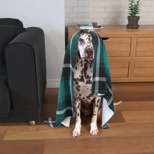 Pet Blanket Throw - Blue Crosshatch