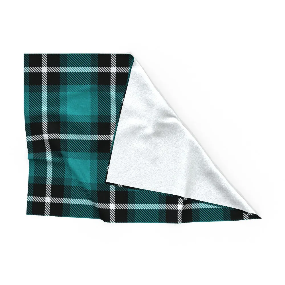 Pet Blanket Throw - Blue Crosshatch