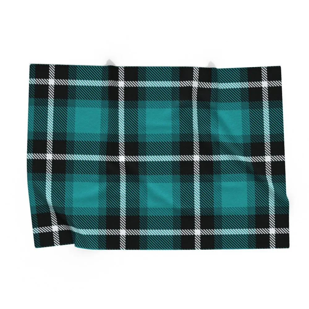 Pet Blanket Throw - Blue Crosshatch