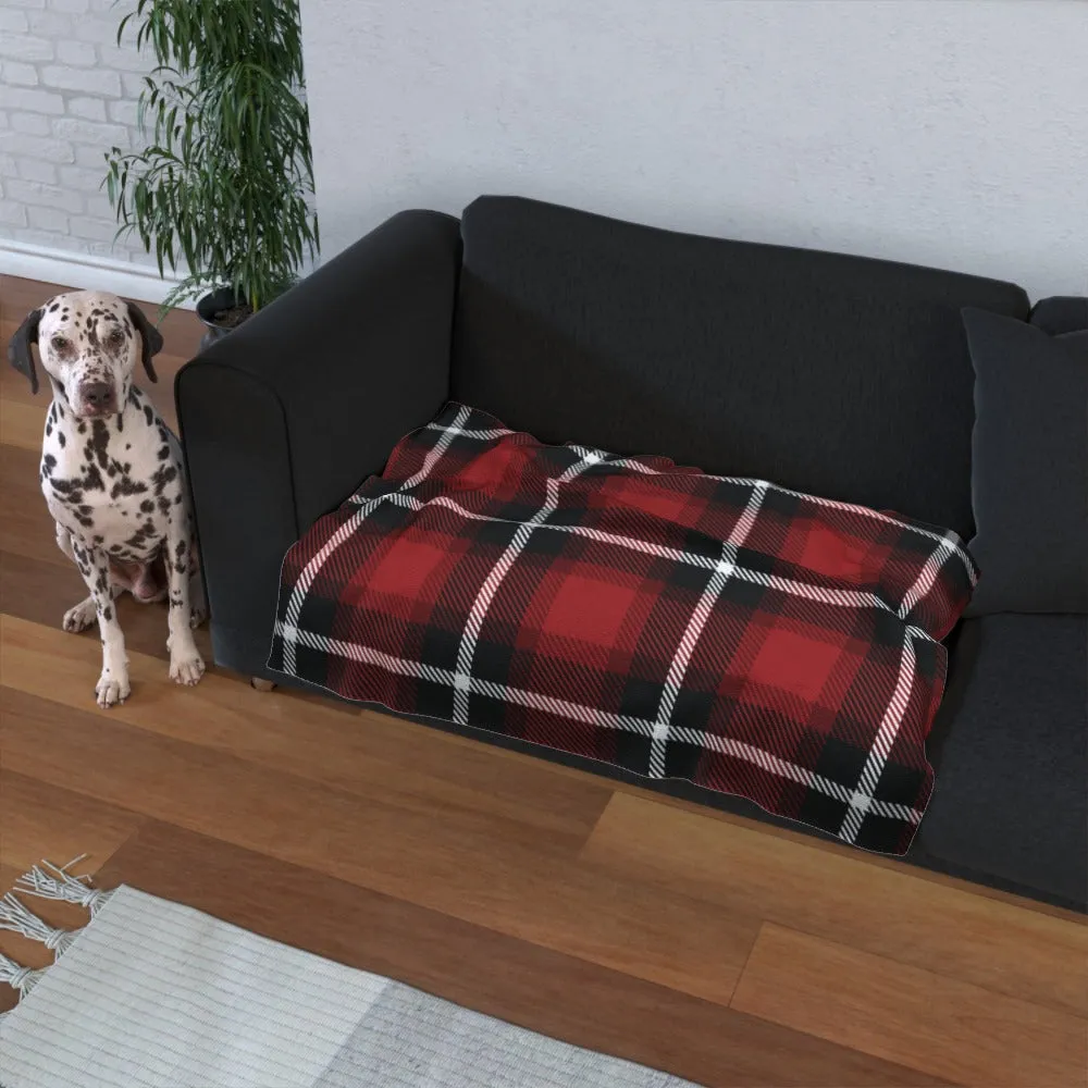 Pet Blanket Throw - Red Crosshatch