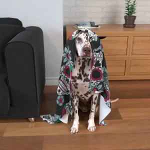 Pet Blanket Throw - Skulls and Roses