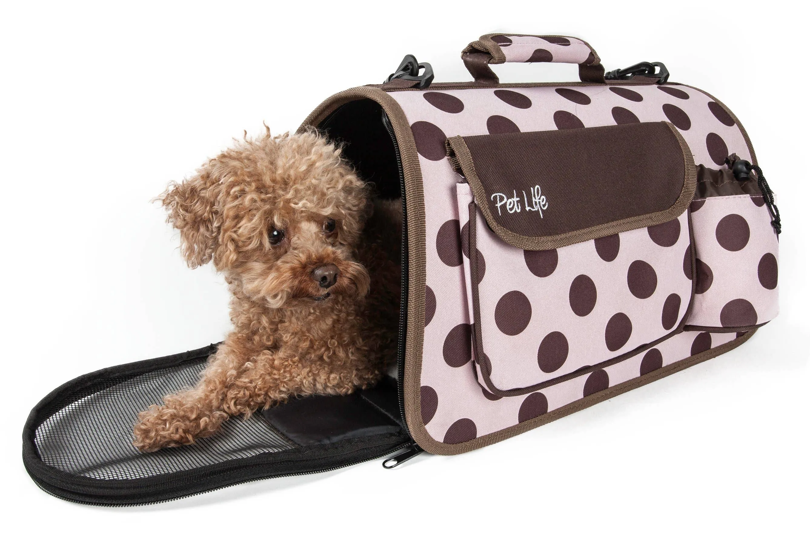 Pet Life Airline Approved Folding Zippered Casual Pet Carrier