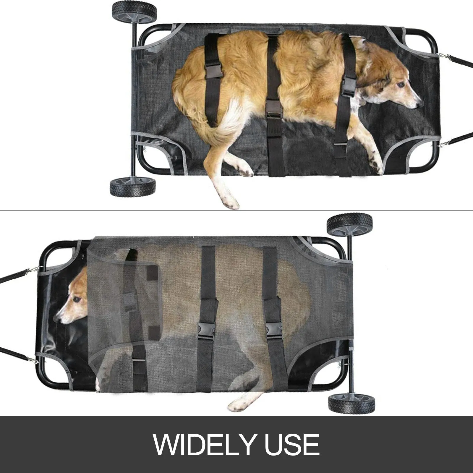 Pet Supply 48x26 inch Black Animal Stretcher Pet Trolley