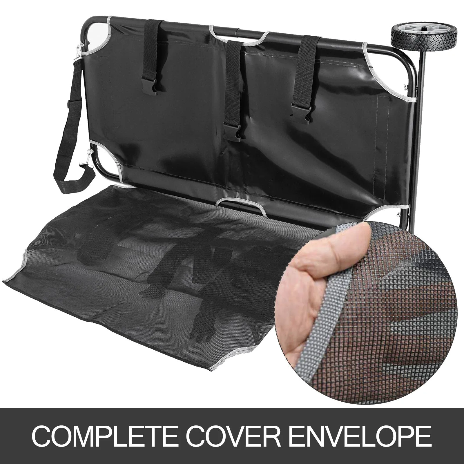 Pet Supply 48x26 inch Black Animal Stretcher Pet Trolley