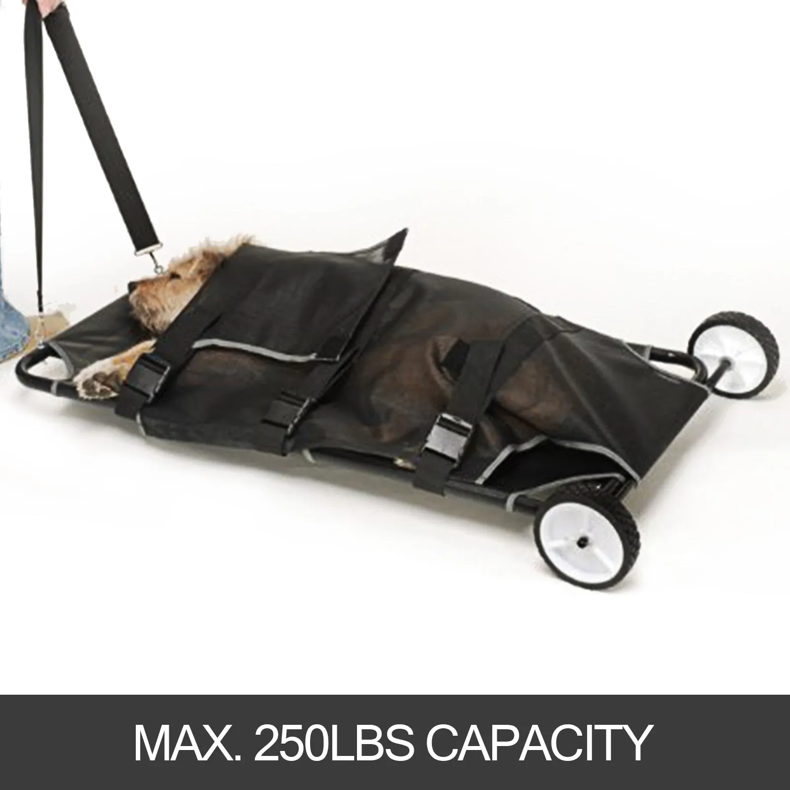 Pet Supply 48x26 inch Black Animal Stretcher Pet Trolley