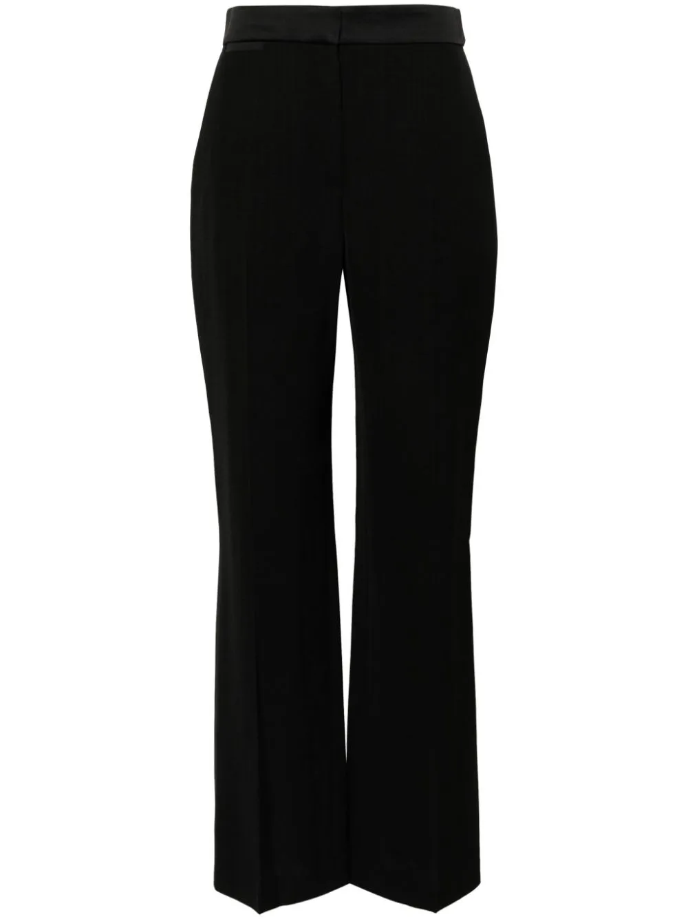 pressed-crease long-length straight-leg trousers