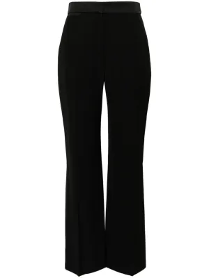 pressed-crease long-length straight-leg trousers
