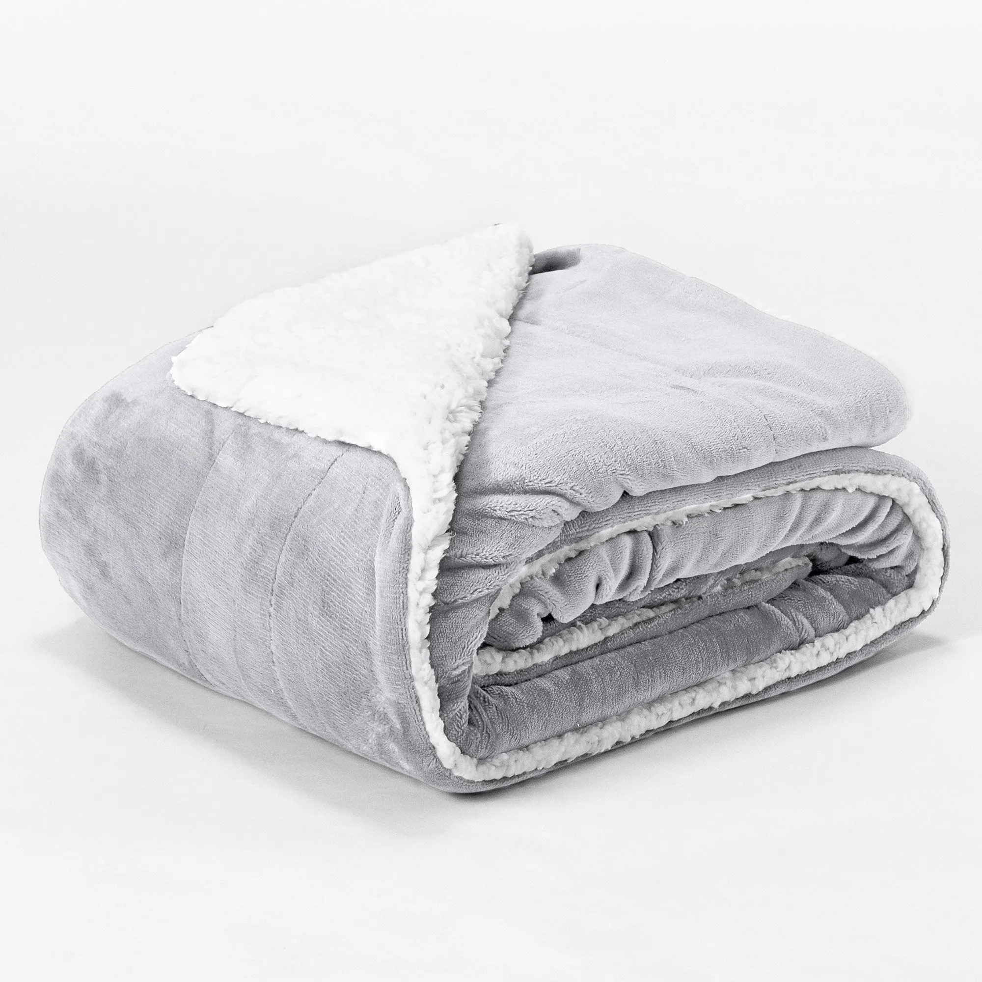 Sherpa Throw / Blanket - Silver