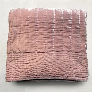 Silk Velvet Throw in Old Rose