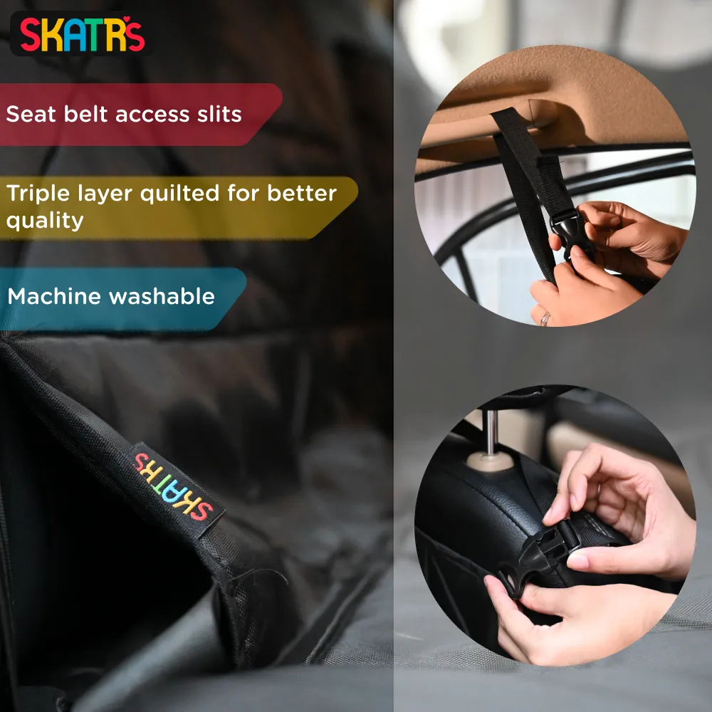 Skatrs Car Seat Cover for Dogs and Cats (Black)