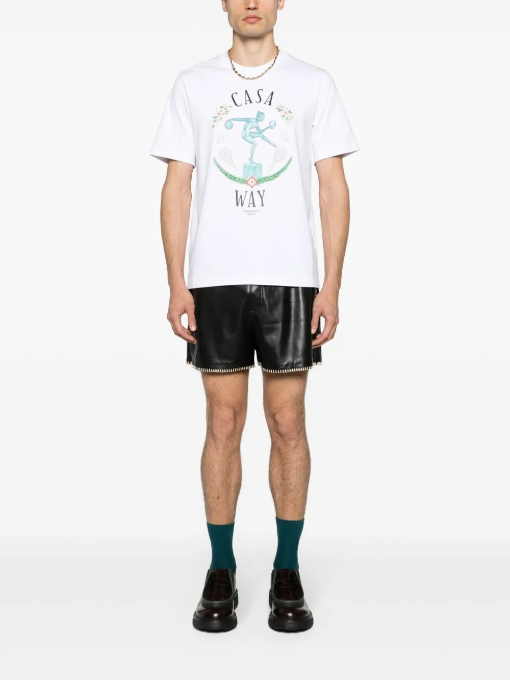 Statue En Marbre-print cotton T-shirt