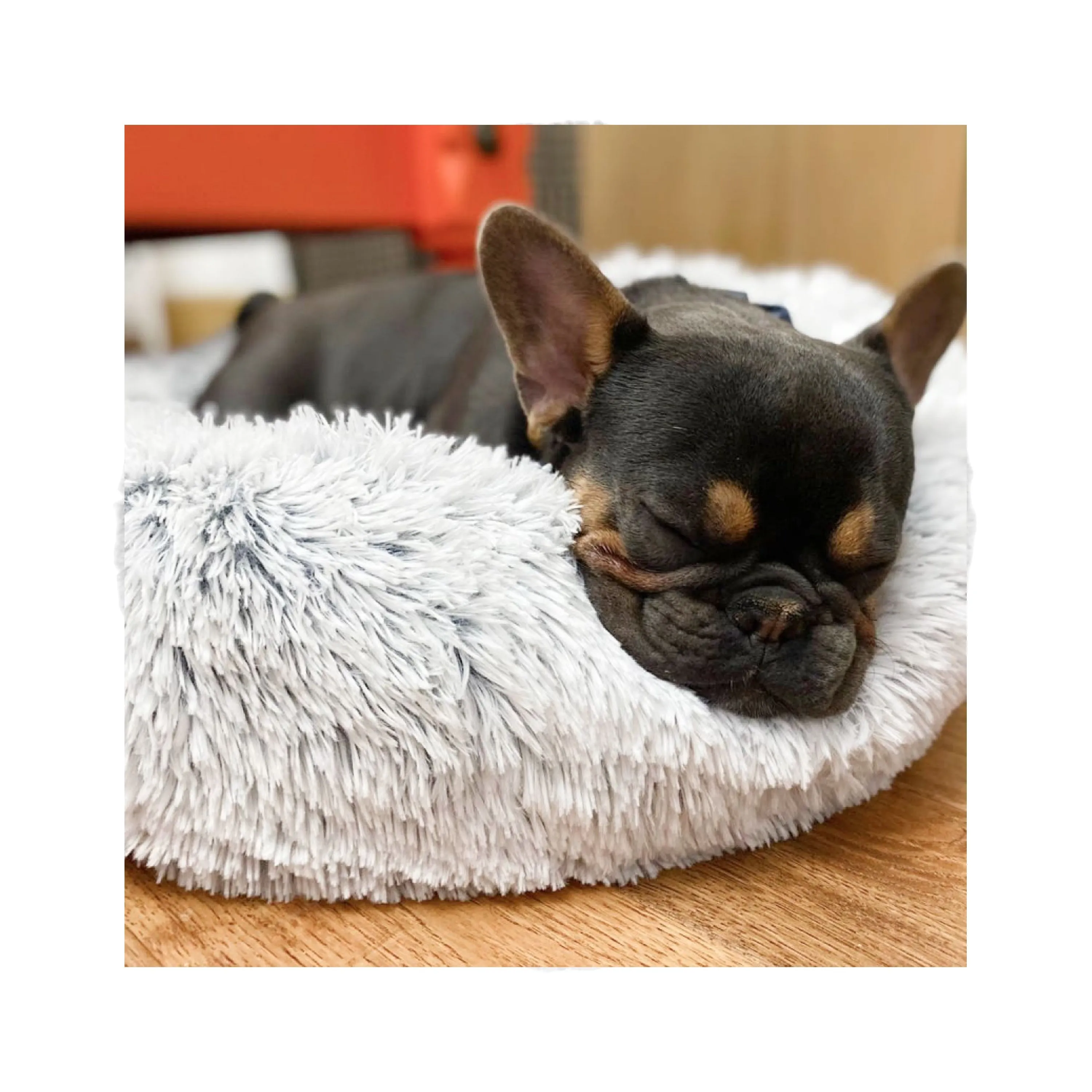 Tall Tails Cuddle Donut Bed Frosted Grey/ White