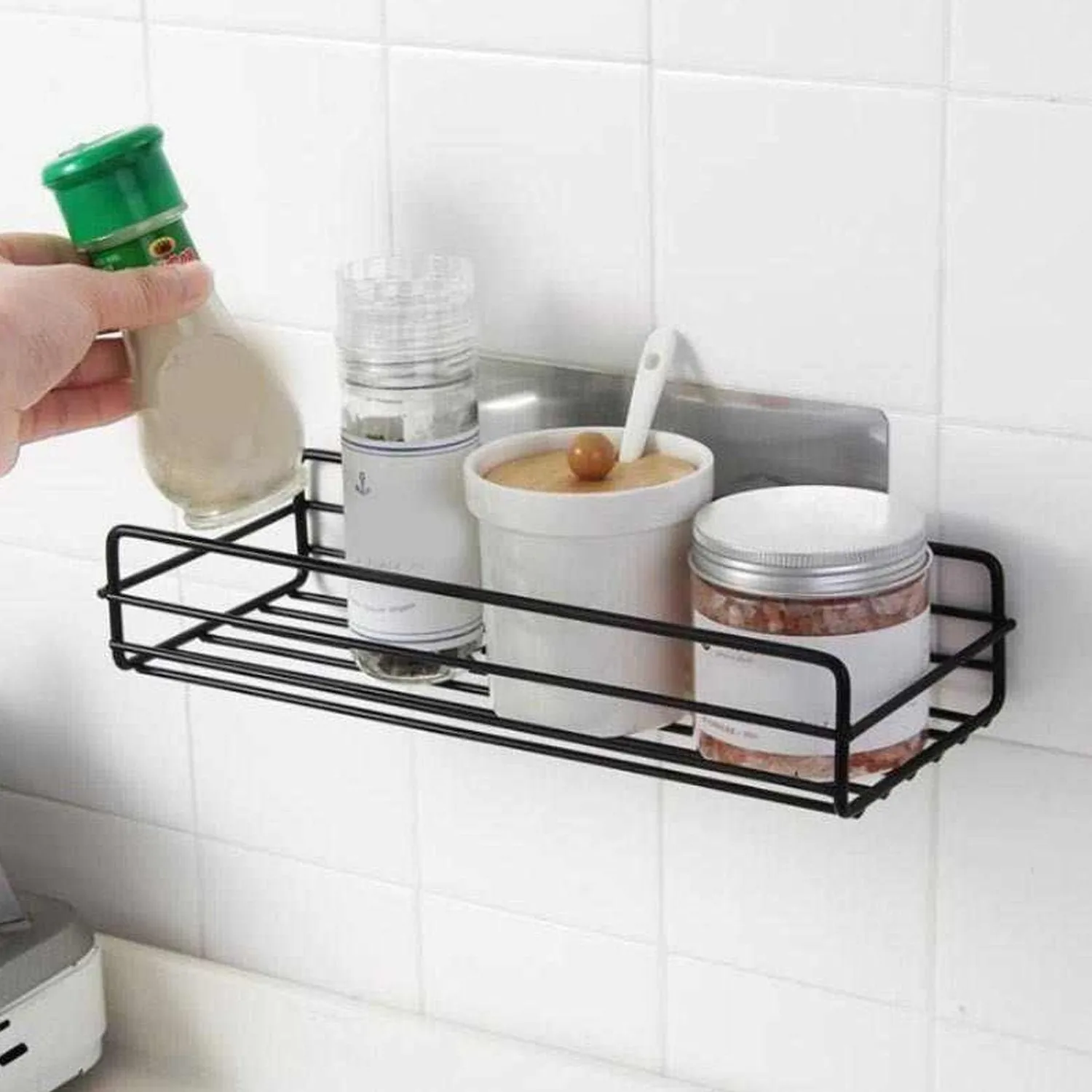 Wall-Mount Metal Bathroom Shelf & Rack - Multi-Purpose