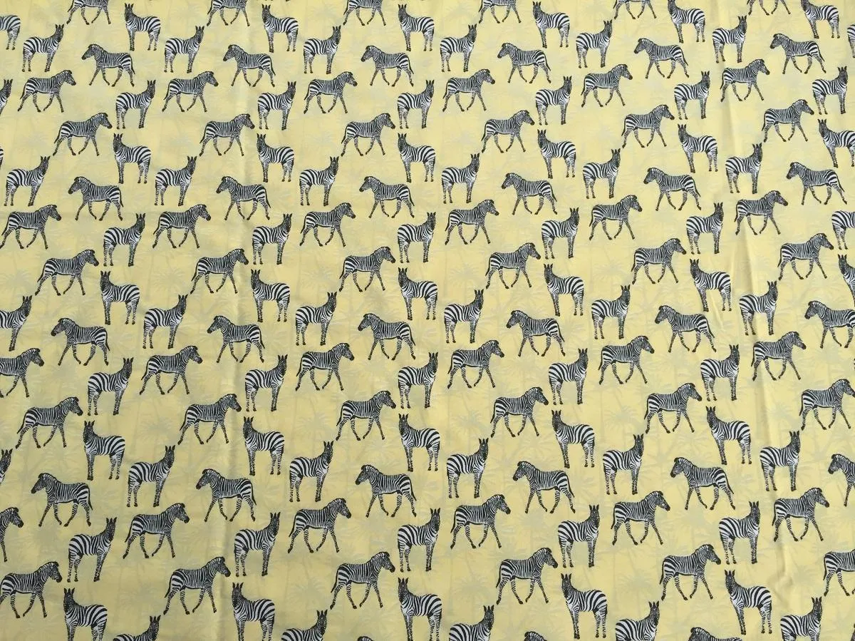 Zebra Cotton Jersey UV Colour Changing Light Sun Reactive Fabric 58" MT955-4